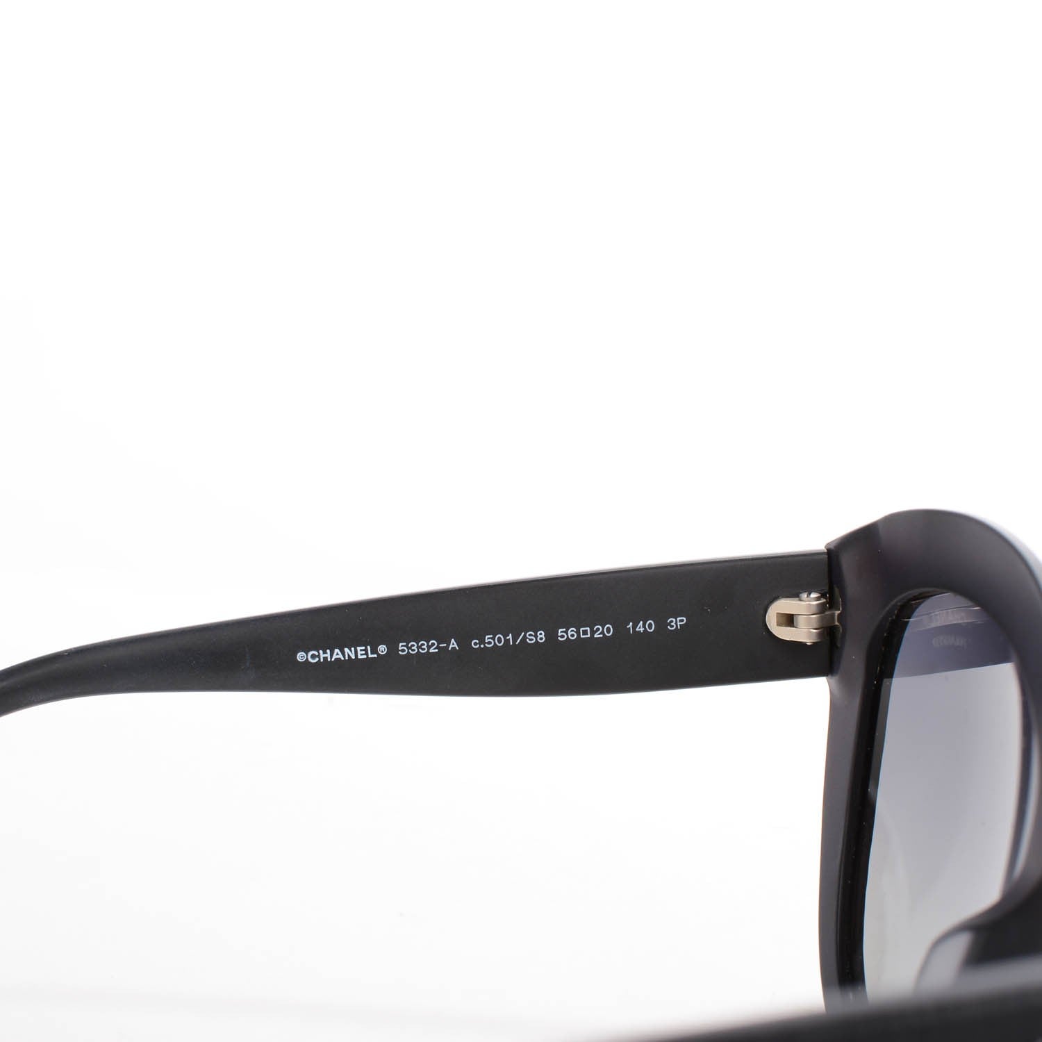 Chanel Tweed Effect CC Polarized Butterfly Signature Sunglasses 5332-A Black 4 of 6