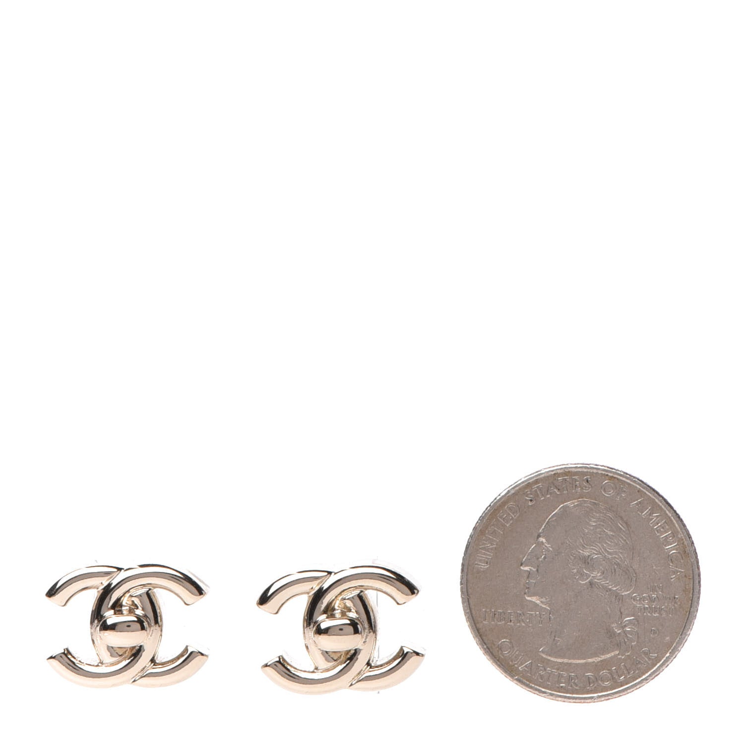 Chanel Metal CC Turnlock Earrings Gold 2 of 4