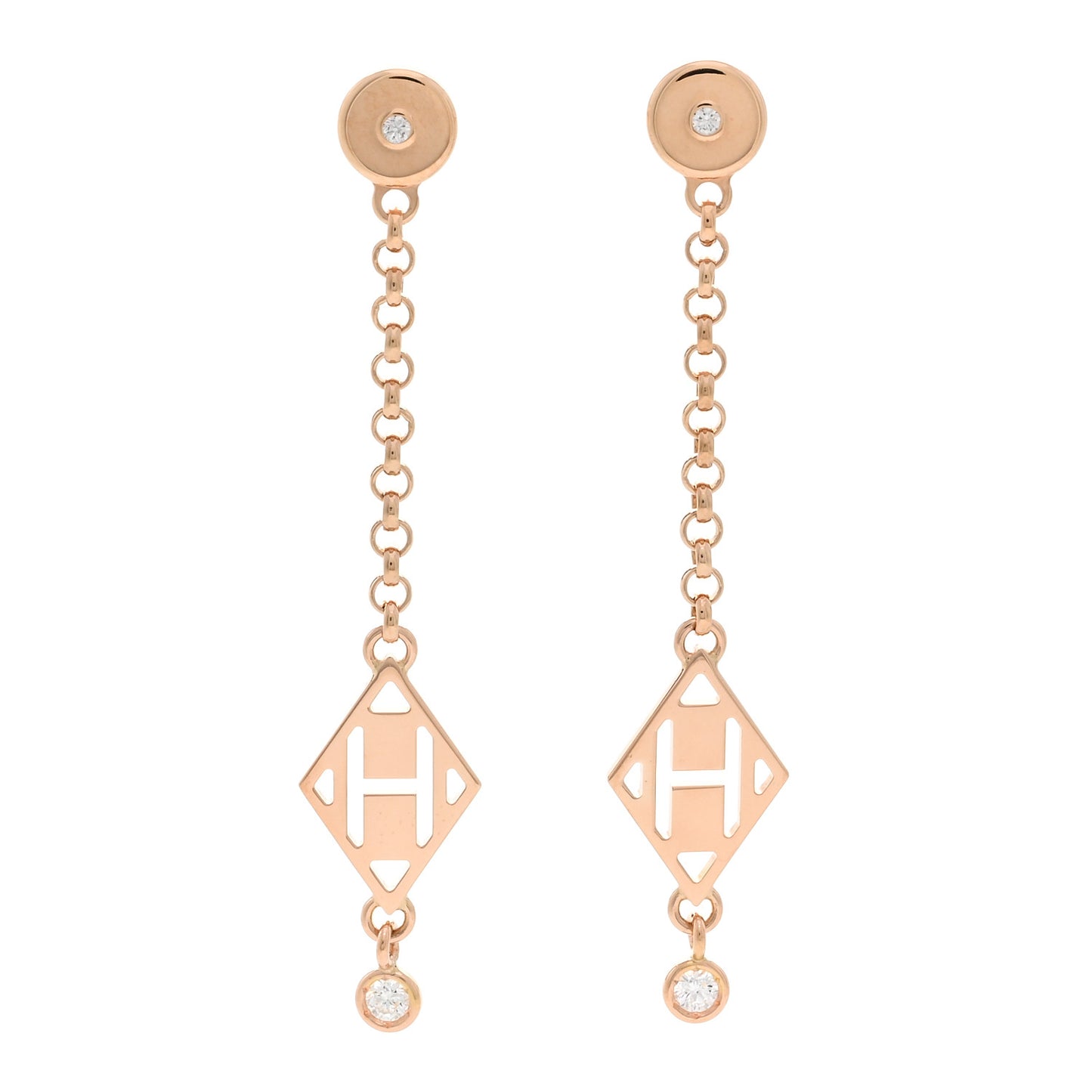 18K Rose Gold Diamond Gambade Earrings