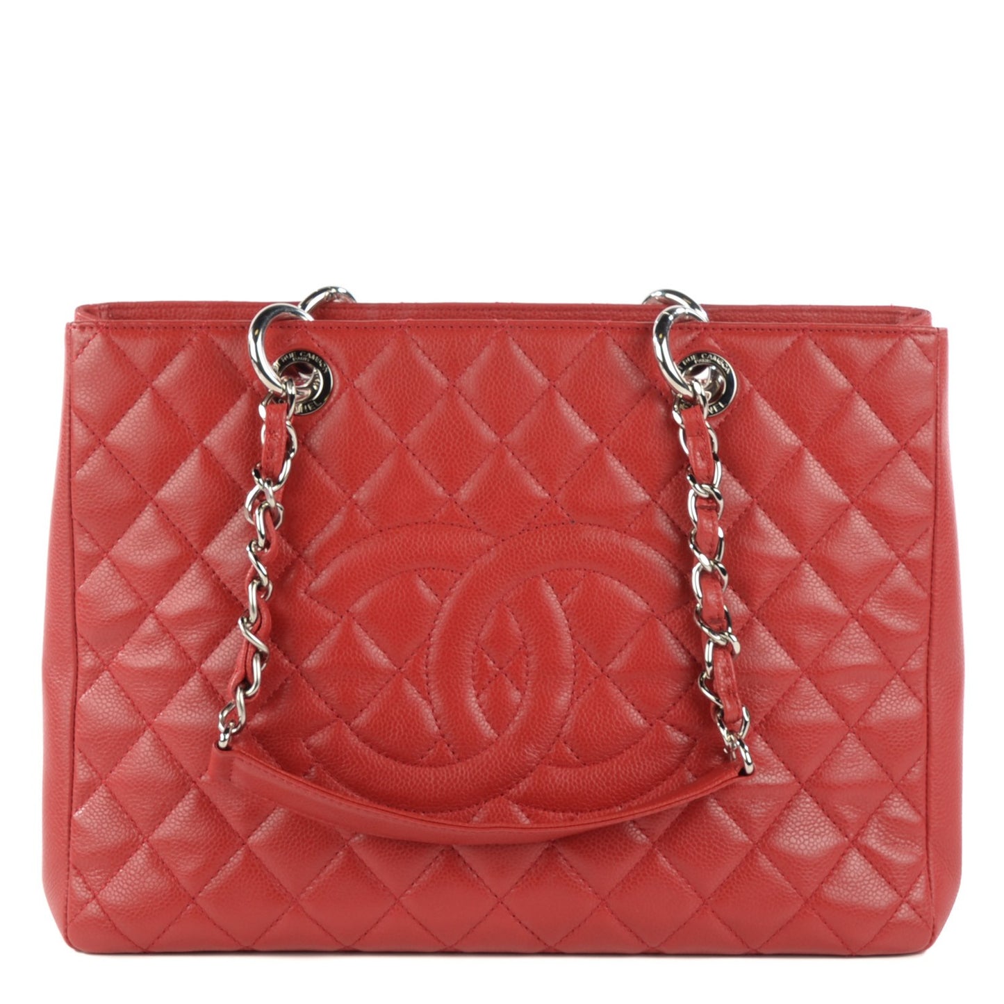 Caviar Quilted Grand Shopping Tote GST Red
