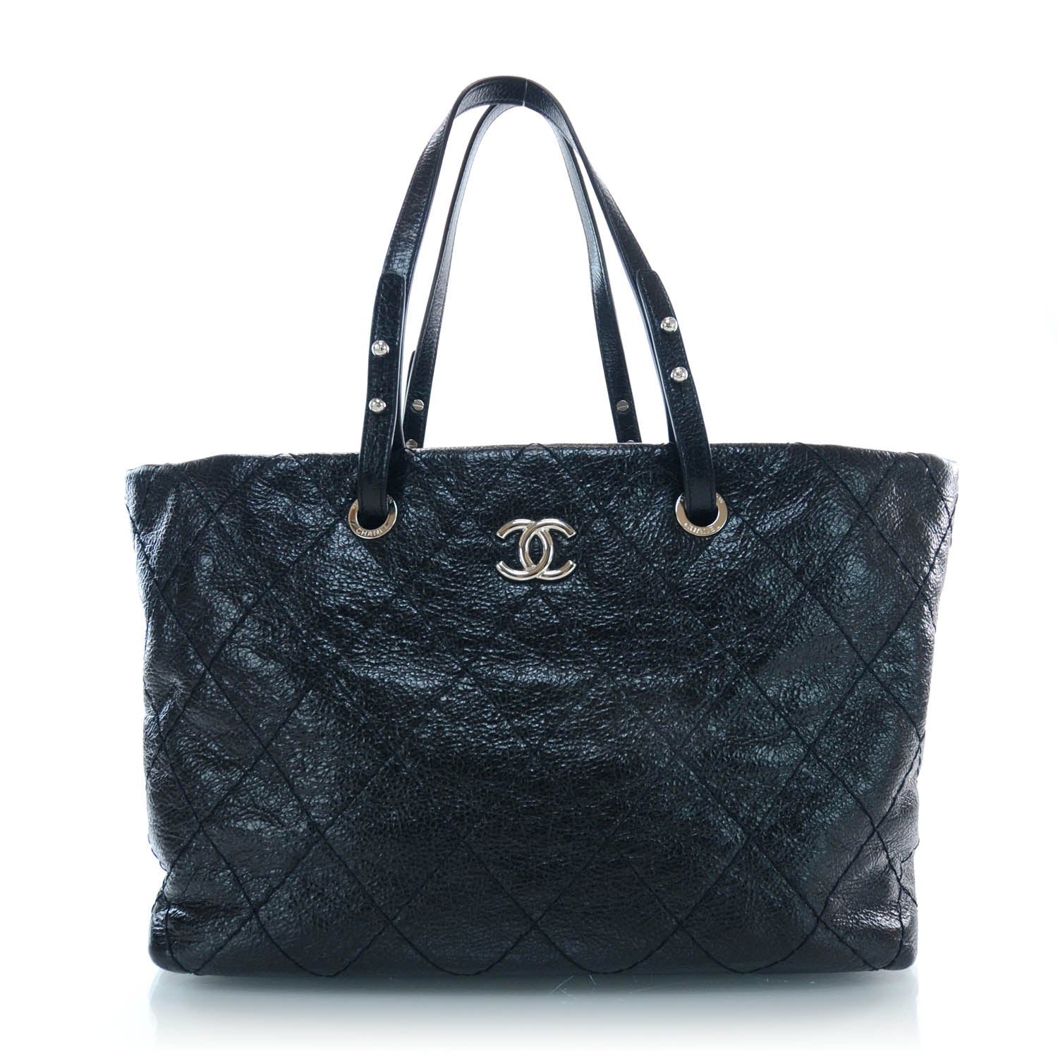 Chanel Glazed Calfskin Large On The Road Tote Black 1 of 10