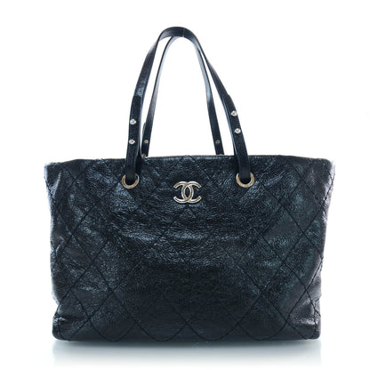 Chanel Glazed Calfskin Large On The Road Tote Black 1 of 10