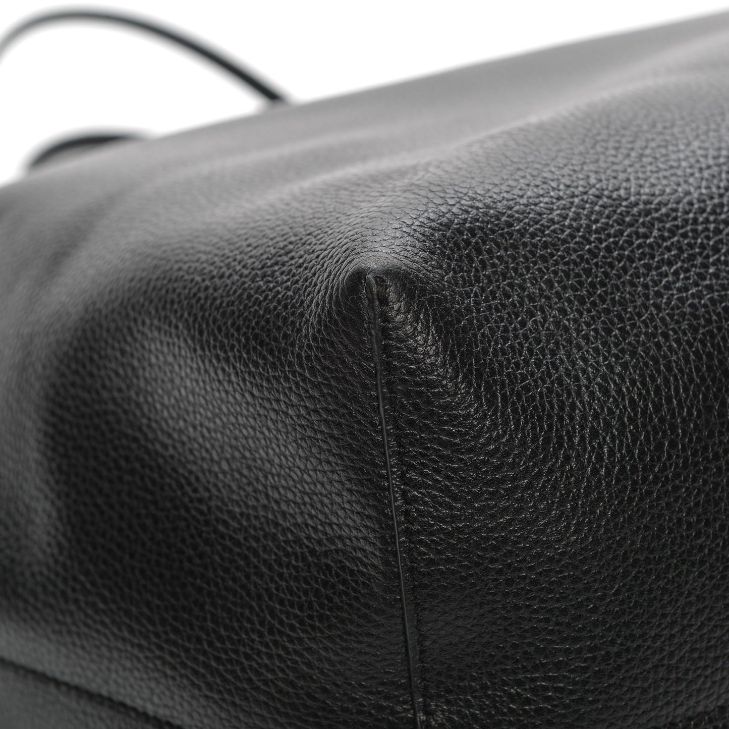 Grained Calfskin Skull Open Shopper Tote Black