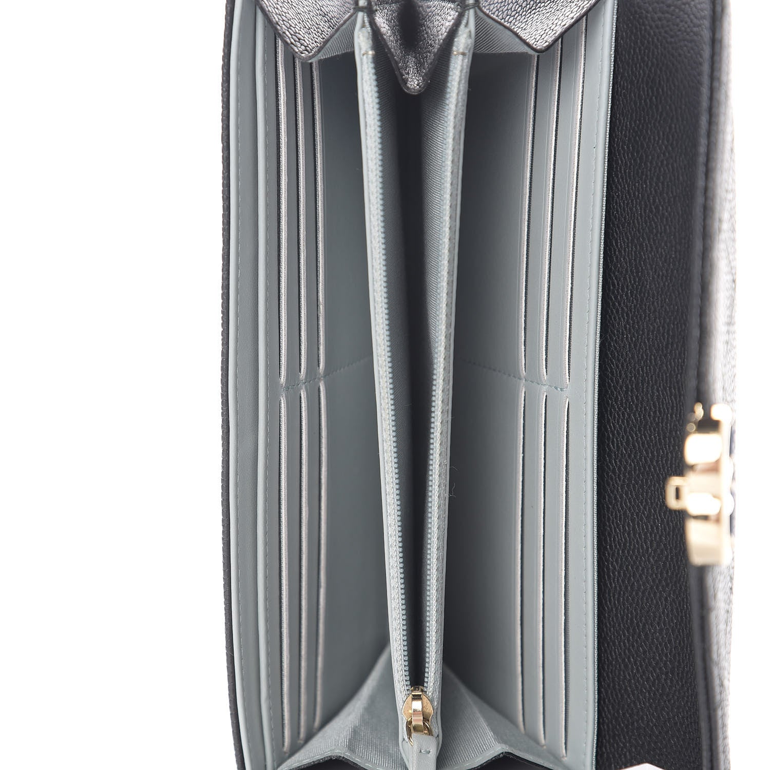 Chanel Caviar Quilted CC Box Gusset Flap Wallet Black Navy 7 of 14