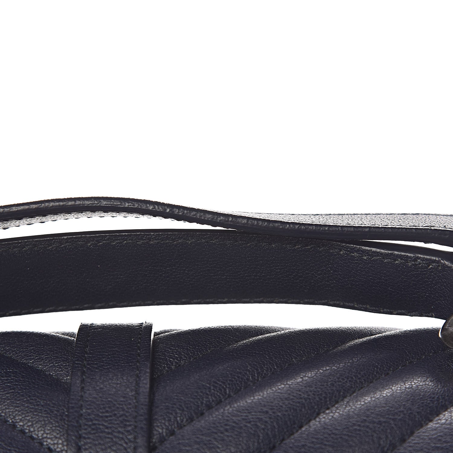 Saint Laurent Sheepskin Matelasse Chevron Monogram Medium College Bag Deep Marine 12 of 15