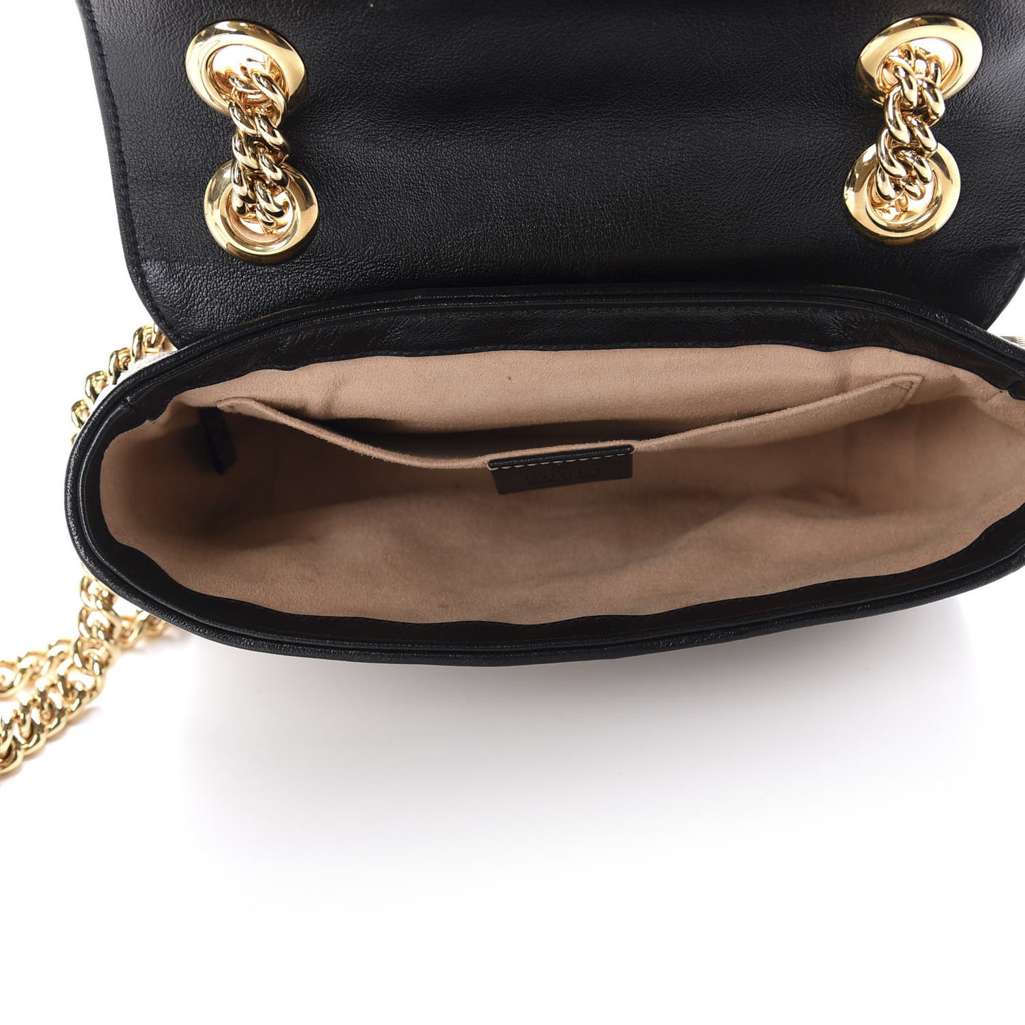 Monogram Matelasse Diagonal Mini GG Marmont Shoulder Bag Beige Black