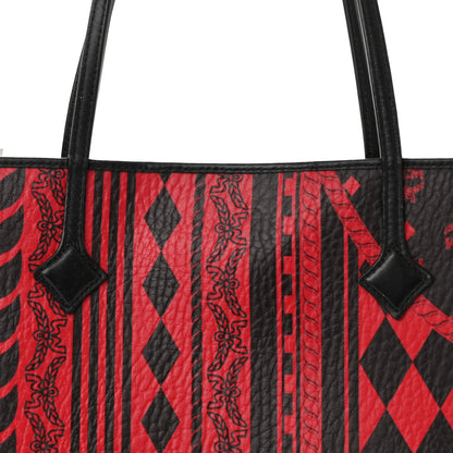 MCM Visetos Baroque Print Kira North South Shopper Tote Red 10 of 22