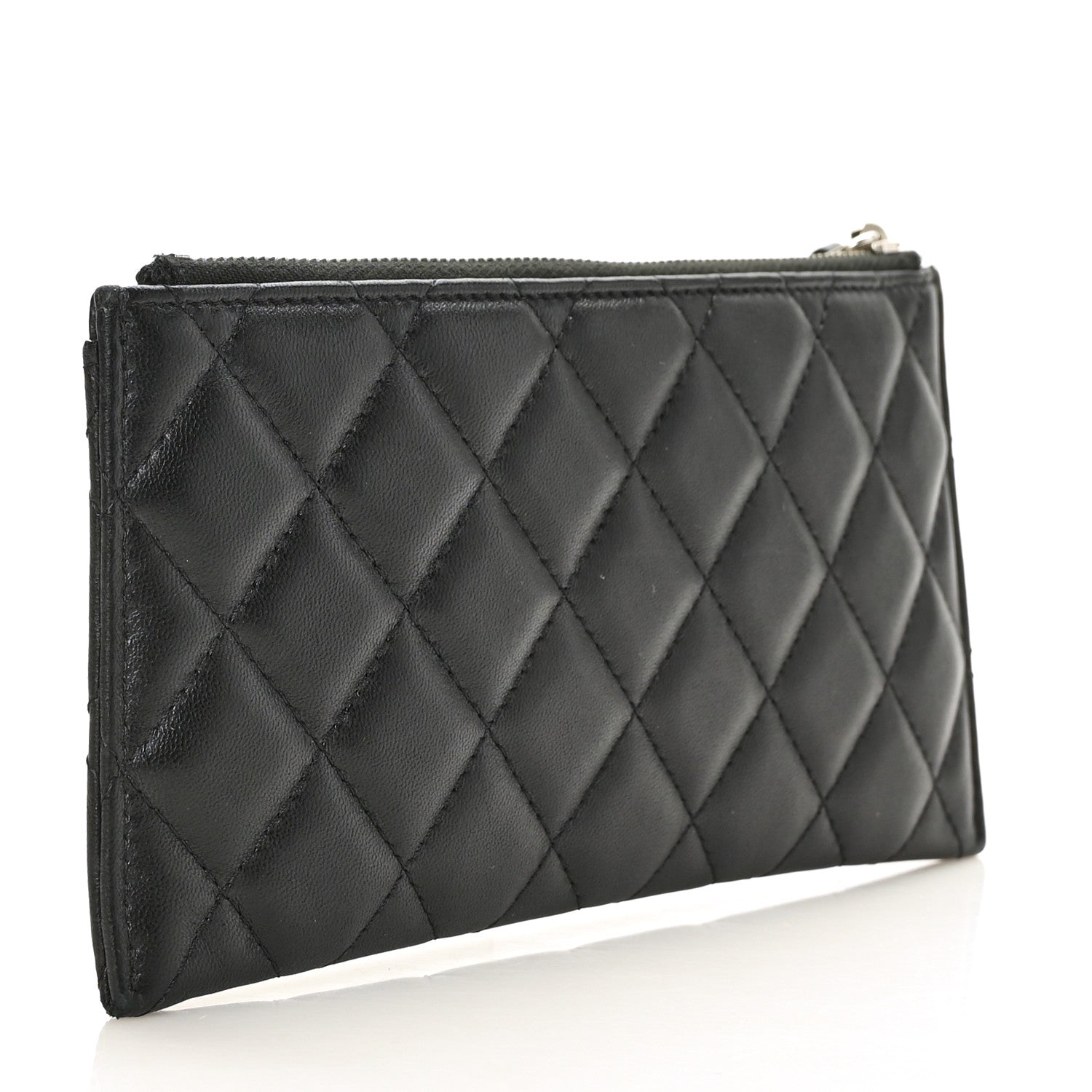 Chanel Lambskin Quilted Classic Zip Pouch Black 3 of 7