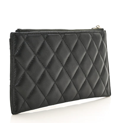 Chanel Lambskin Quilted Classic Zip Pouch Black 3 of 7