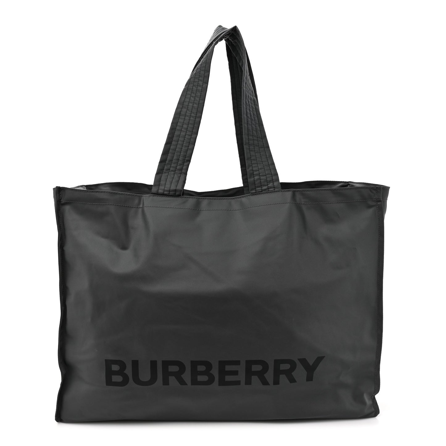 Nylon Logo Trench Tote Bag Charcoal Grey