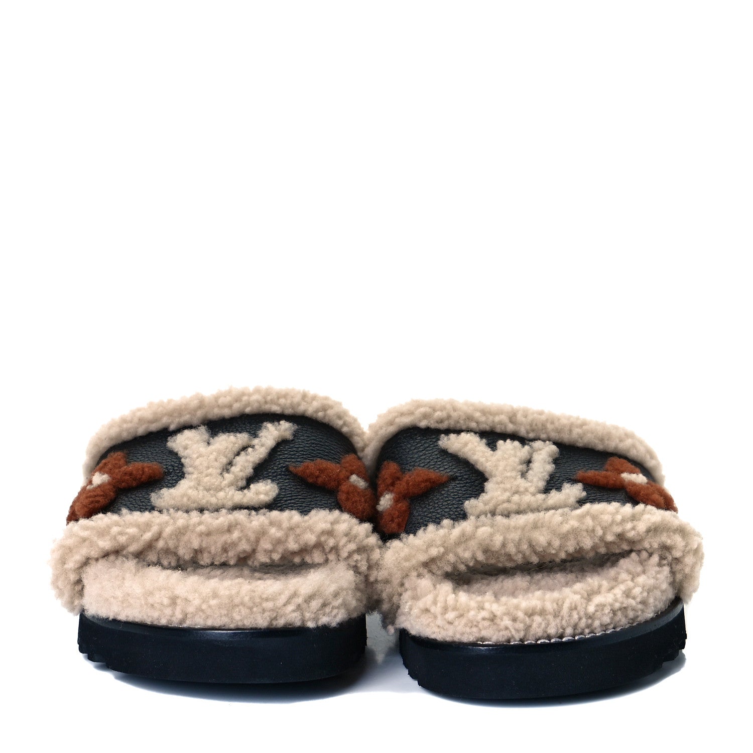 Louis Vuitton Shearling Calfskin Paseo Flat Comfort Mule 38 Beige 3 of 10