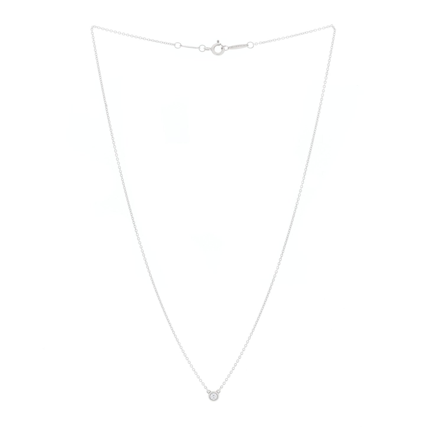 Sterling Silver Diamond .07ct Elsa Peretti Diamonds by the Yard Pendant Necklace