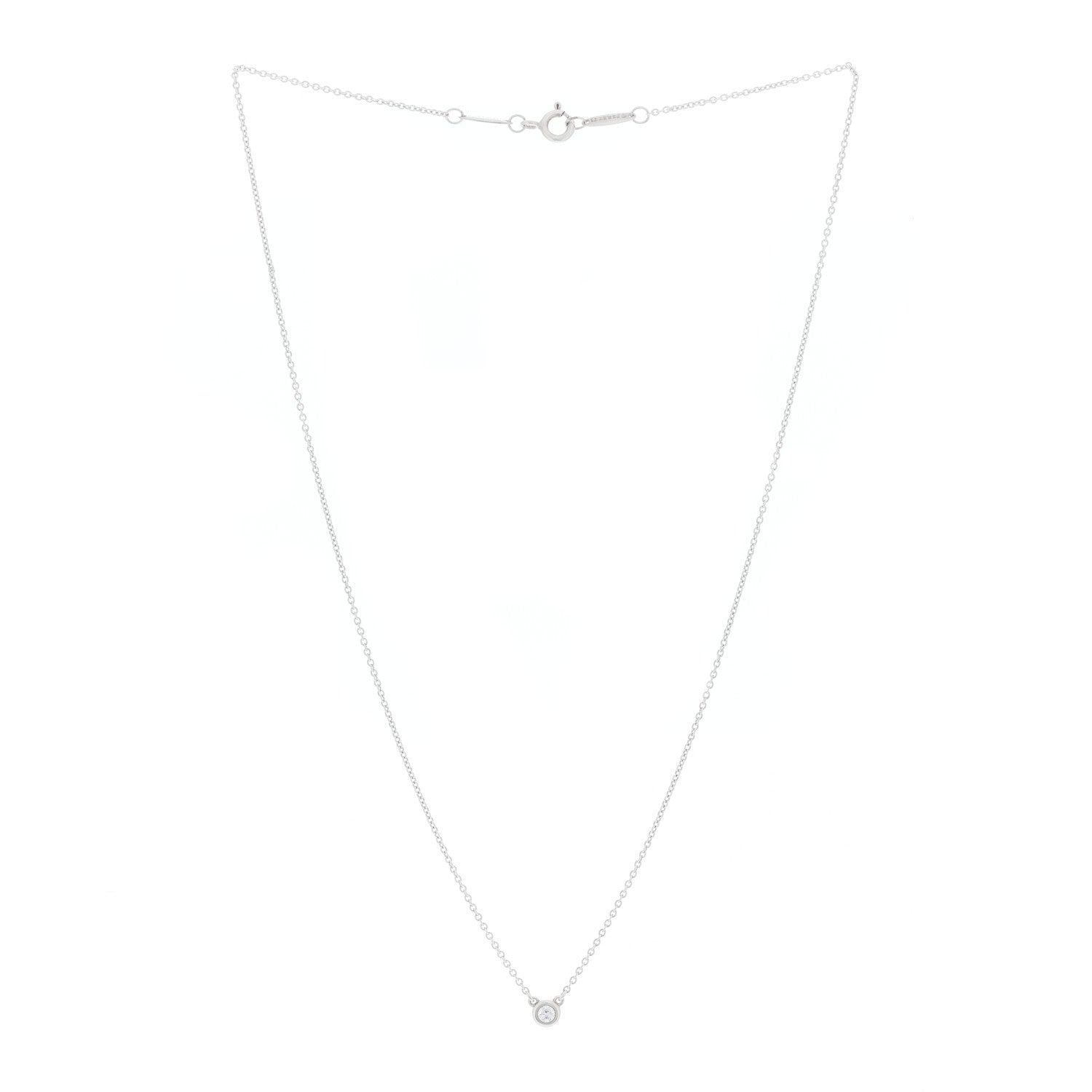 Tiffany Sterling Silver Diamond .07ct Elsa Peretti Diamonds by the Yard Pendant Necklace 2 of 3