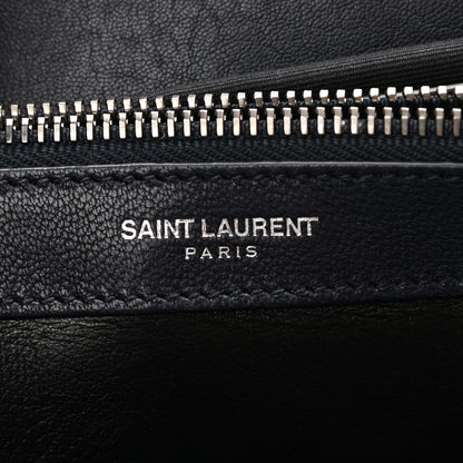 Saint Laurent Sheepskin Matelasse Chevron Monogram Large College Bag Deep Marine 8 of 10