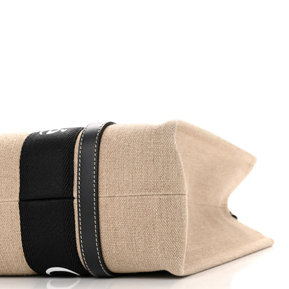 Chloe Linen Calfskin Medium Woody Ribbon Tote Black Blue 9 of 9