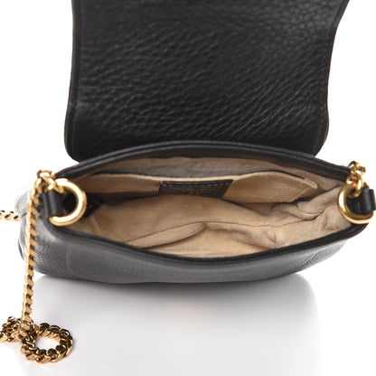 Gucci Pebbled Calfskin Small 1973 Chain Shoulder Bag Black 5 of 7