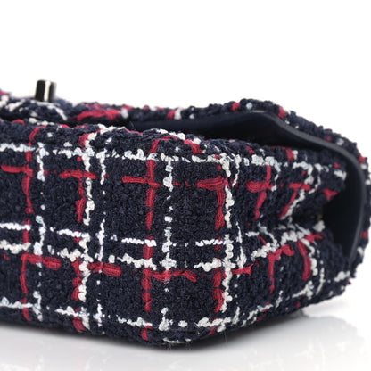 Chanel Tweed Quilted Mini Rectangular Flap Navy Blue White Red 5 of 9