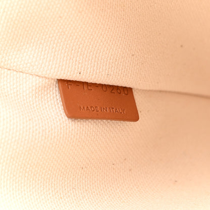 Celine Cotton Canvas Calfskin Logo Large Pouch Natural 6 of 6