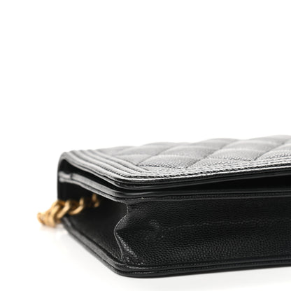 Chanel Caviar Quilted Boy Wallet On Chain WOC Black 8 of 9