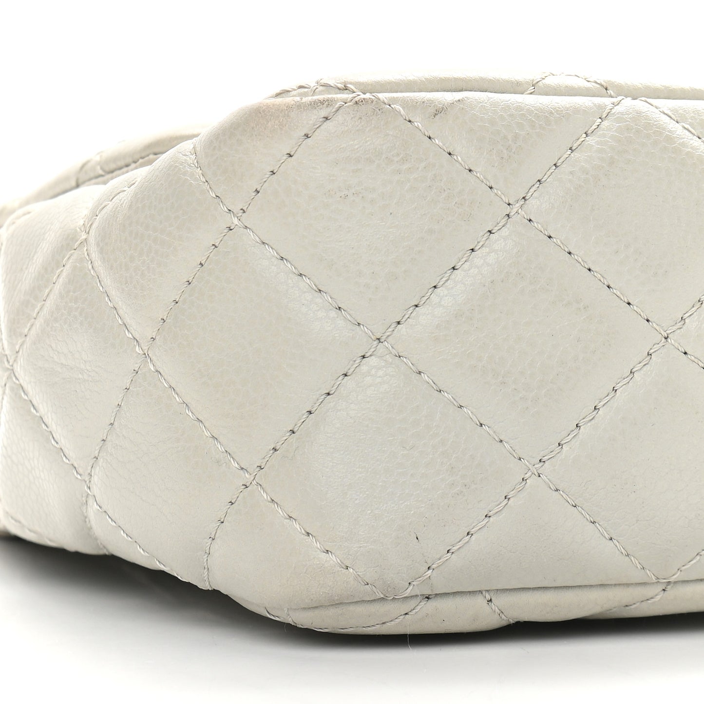 Caviar Quilted Jumbo Single Flap Grey