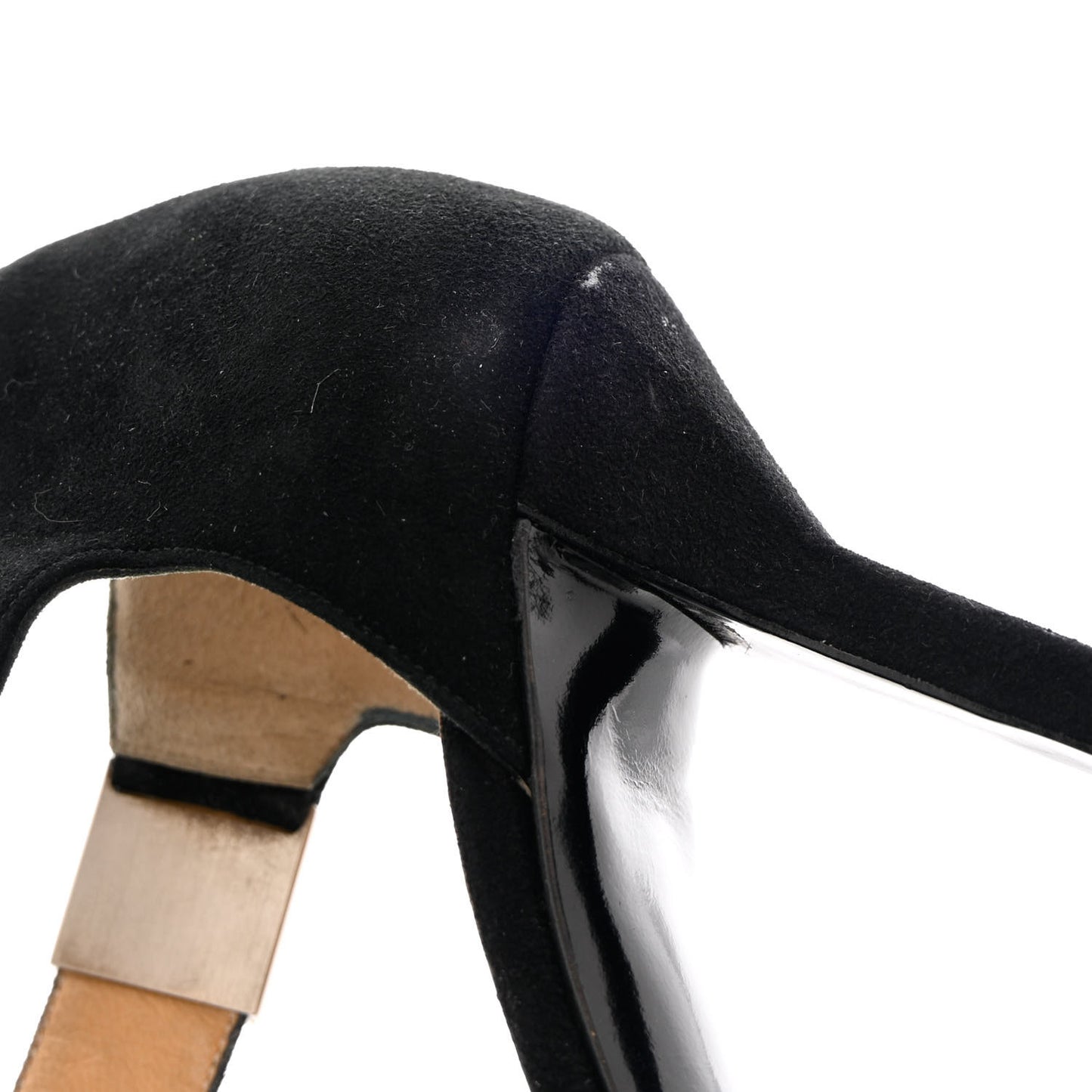Suede CC Ankle Strap Pumps 37 Black