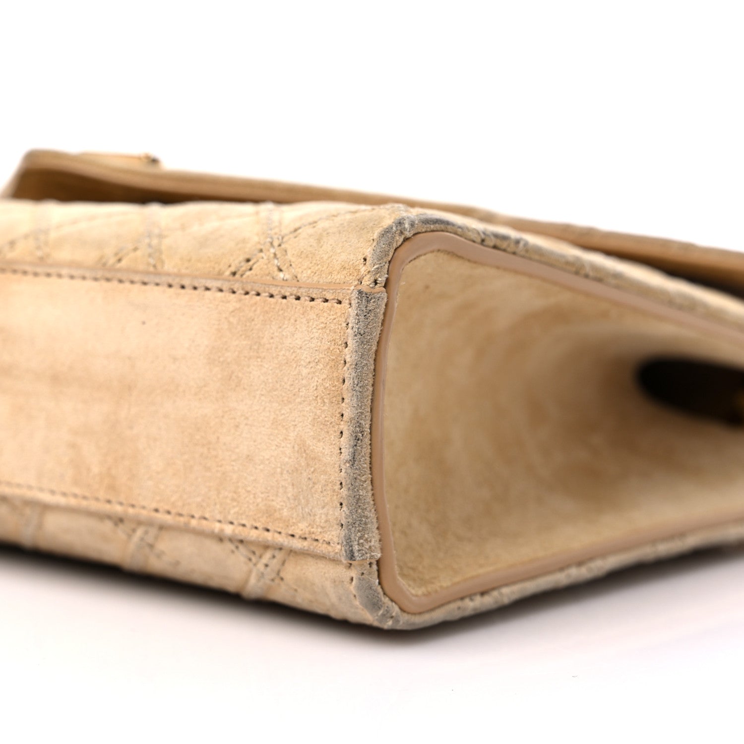 Saint Laurent Suede Mixed Matelasse Triquilt Medium Monogram Envelope Satchel Sea Salt 8 of 14
