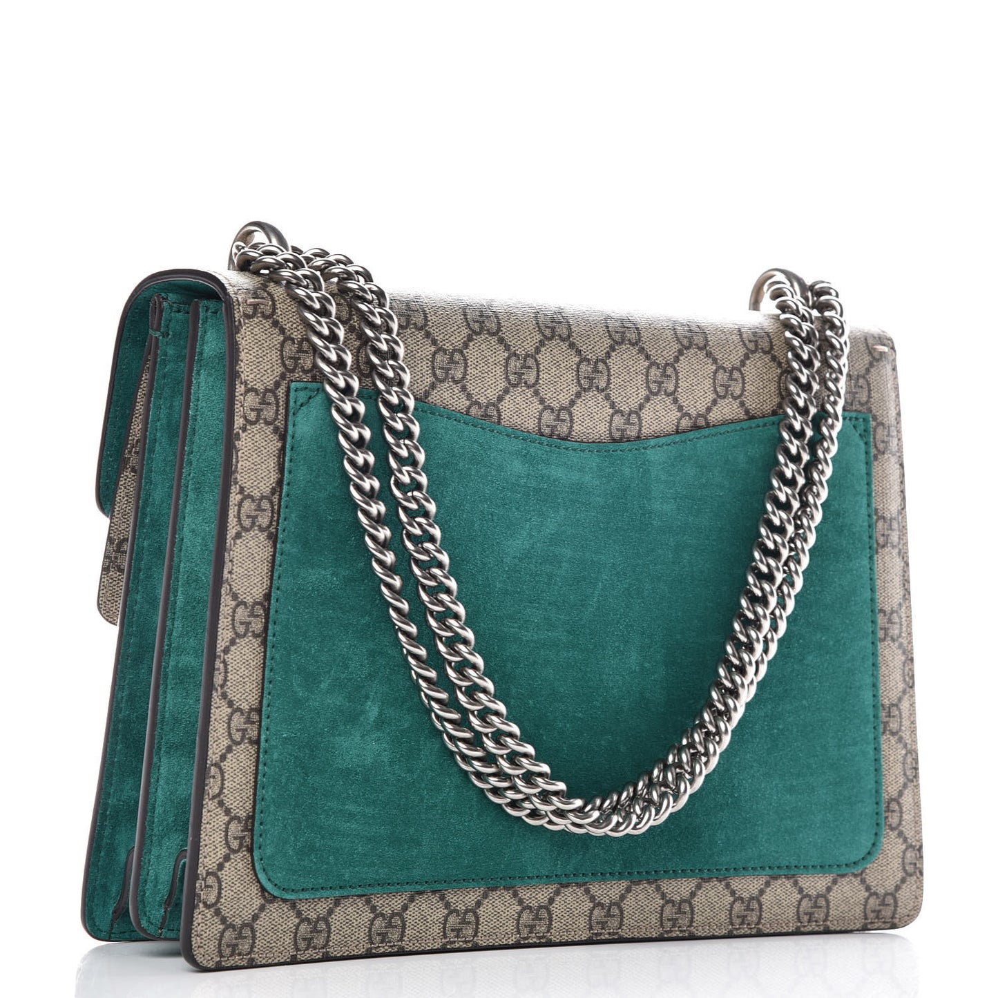 GG Supreme Monogram Embroidered Medium Dionysus Shoulder Bag Emerald