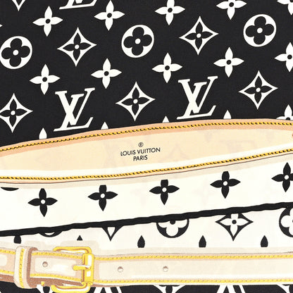 Louis Vuitton Silk Monogram Confidential Square Scarf Black 2 of 3