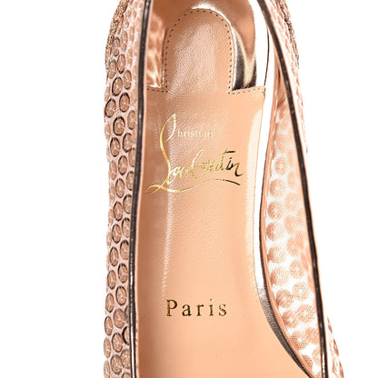 Christian Louboutin Lace Paill Cabaret Rete 554 Flats 37.5 Version Nude 8 of 9