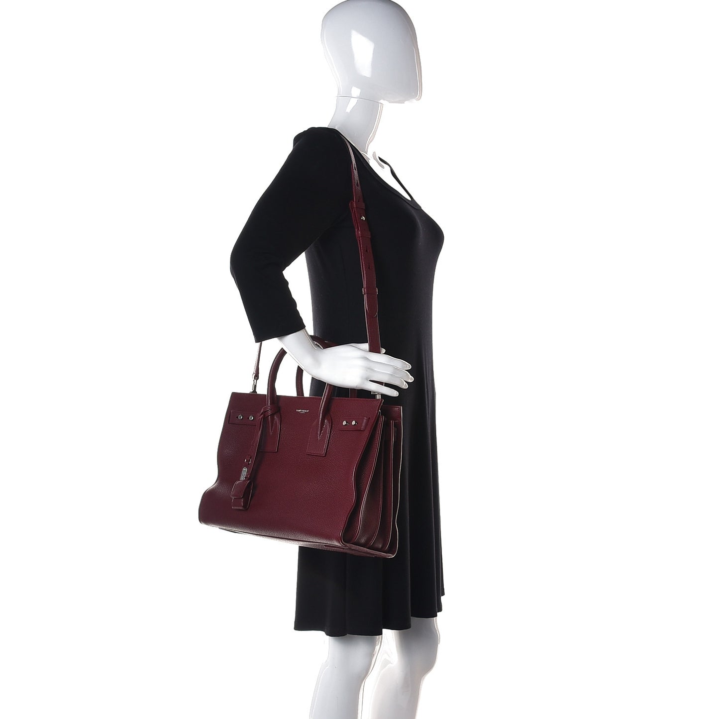 Grained Calfskin Small Supple Sac De Jour Dark Pallisandre