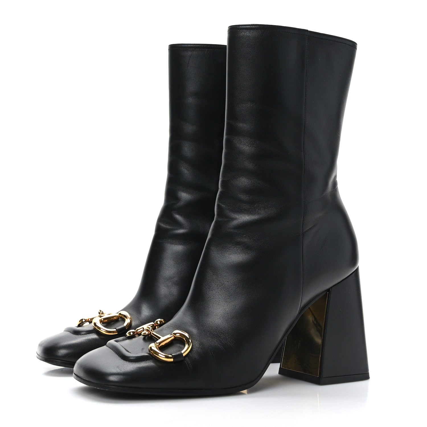 Gucci Nappa Horsebit Ankle Boots 39.5 Black 3 of 7
