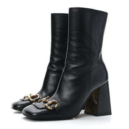 Gucci Nappa Horsebit Ankle Boots 39.5 Black 3 of 7