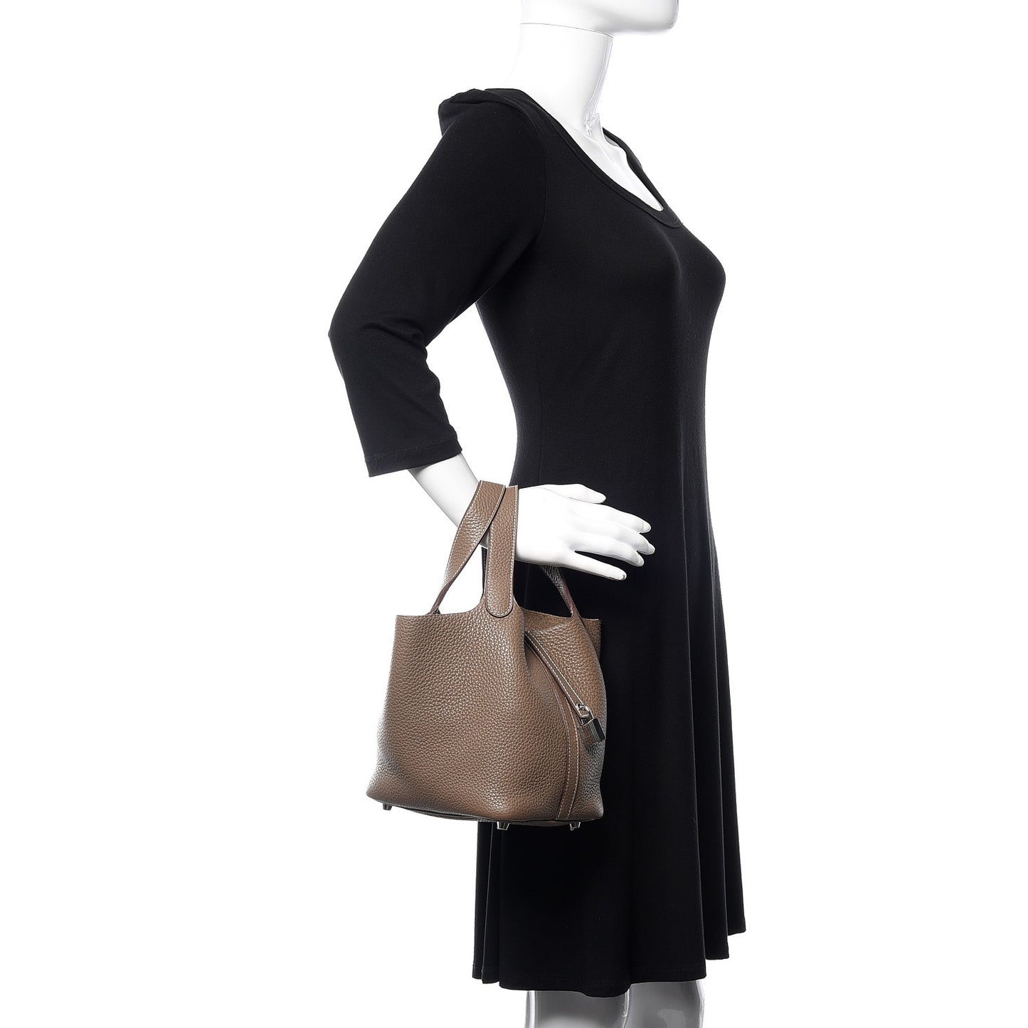 Taurillon Clemence Picotin Lock 18 PM Etoupe