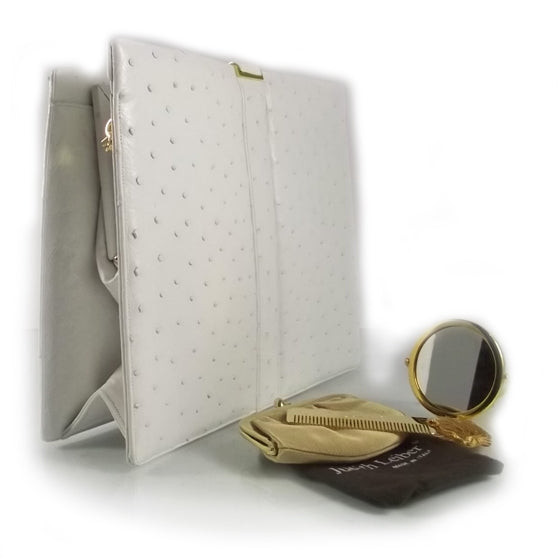 Ostrich Evening Bag White