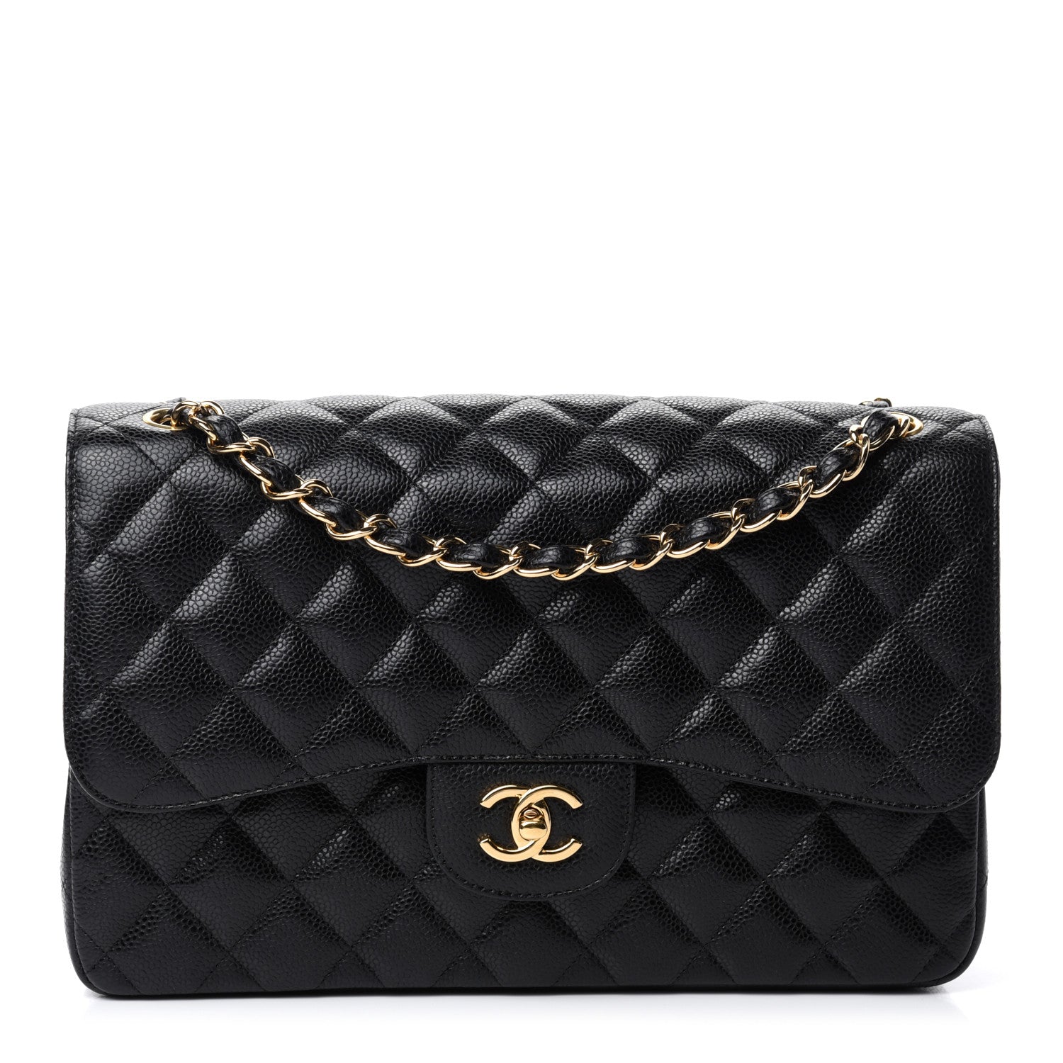 Chanel Caviar Quilted Jumbo Double Flap Black 1 of 12