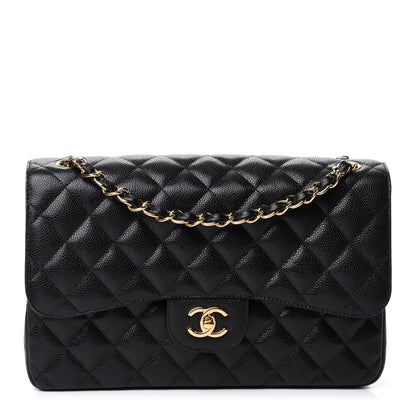 Chanel Caviar Quilted Jumbo Double Flap Black 1 of 12