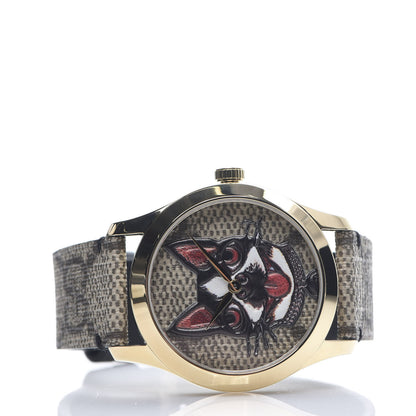 Gucci Stainless Steel Canvas 38mm G-Timeless GG Supreme Bosco Quartz Watch Brown 2 of 7