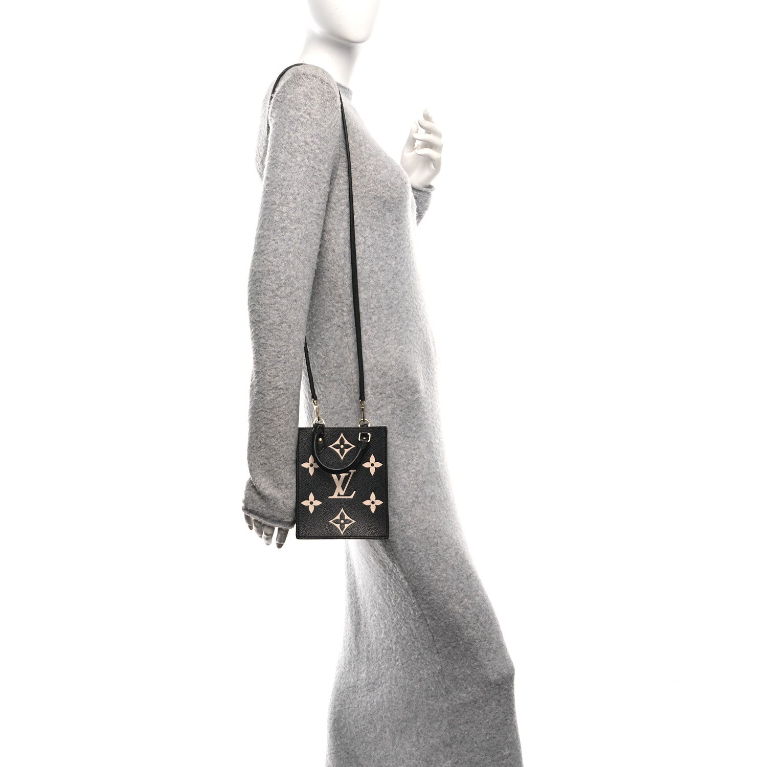 Louis Vuitton Empreinte Monogram Giant Petit Sac Plat Black Beige 2 of 9