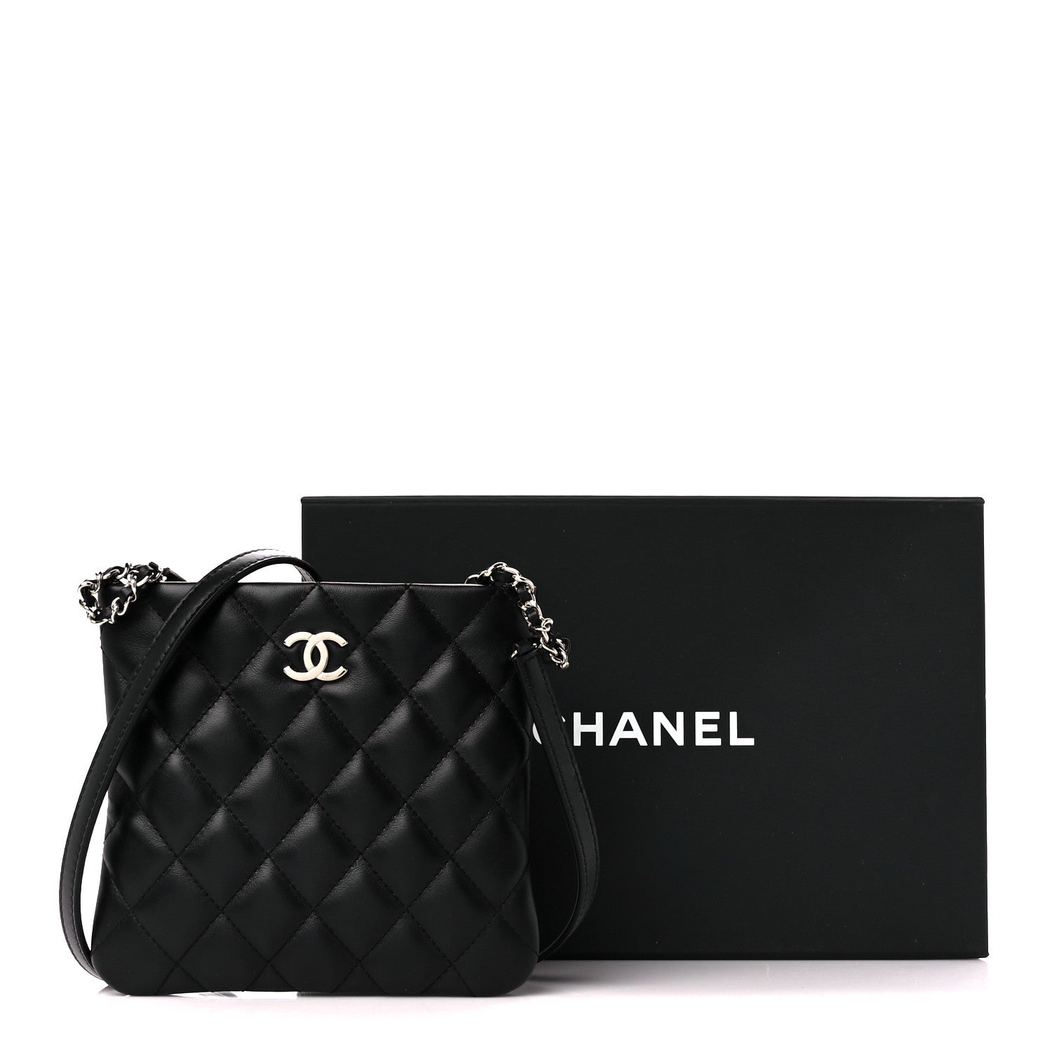 Chanel Lambskin Quilted Crossbody Bag Black 11 of 11