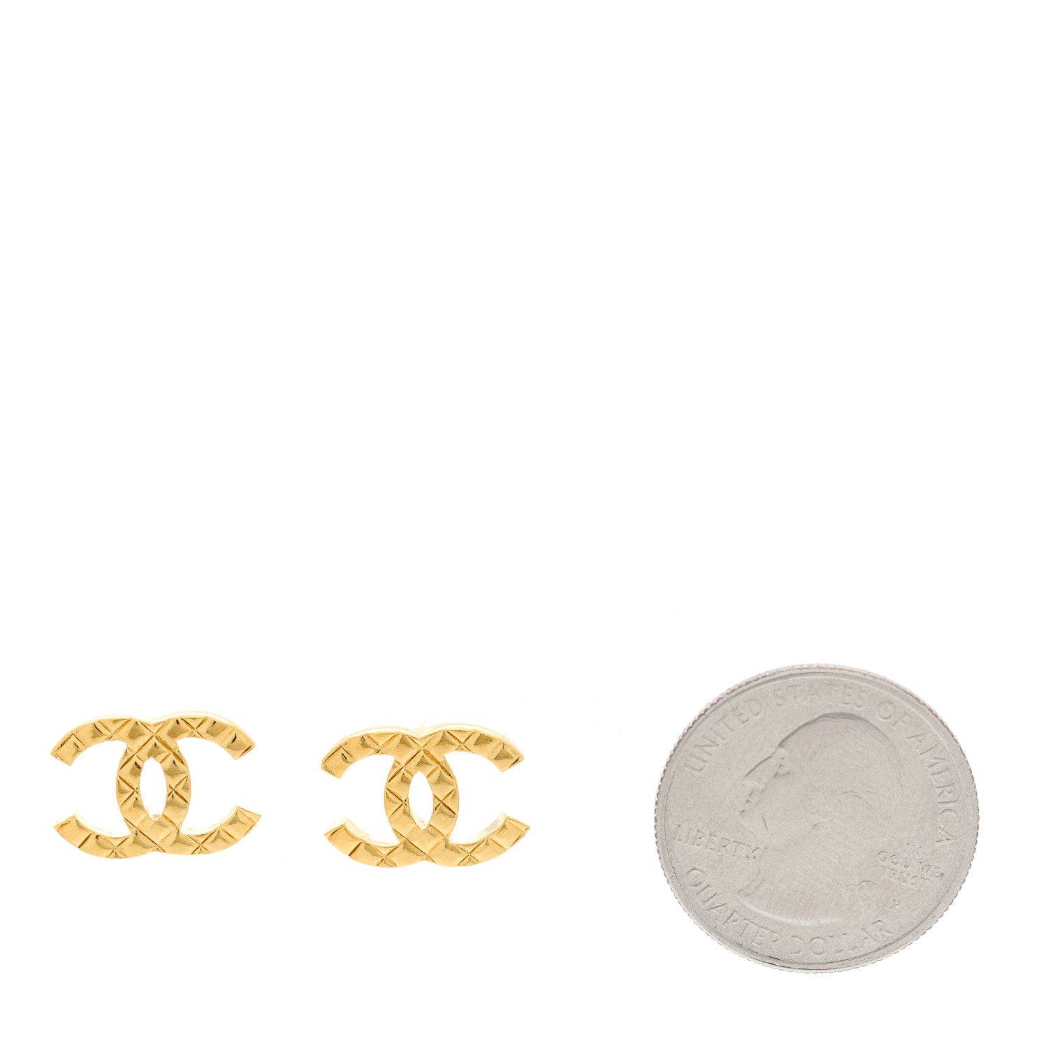 Chanel Quilted CC Earrings Gold 2 of 5