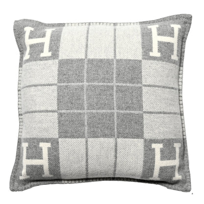 Hermes Wool Cashmere Avalon III Pillow PM Ecru Gris Clair 1 of 4