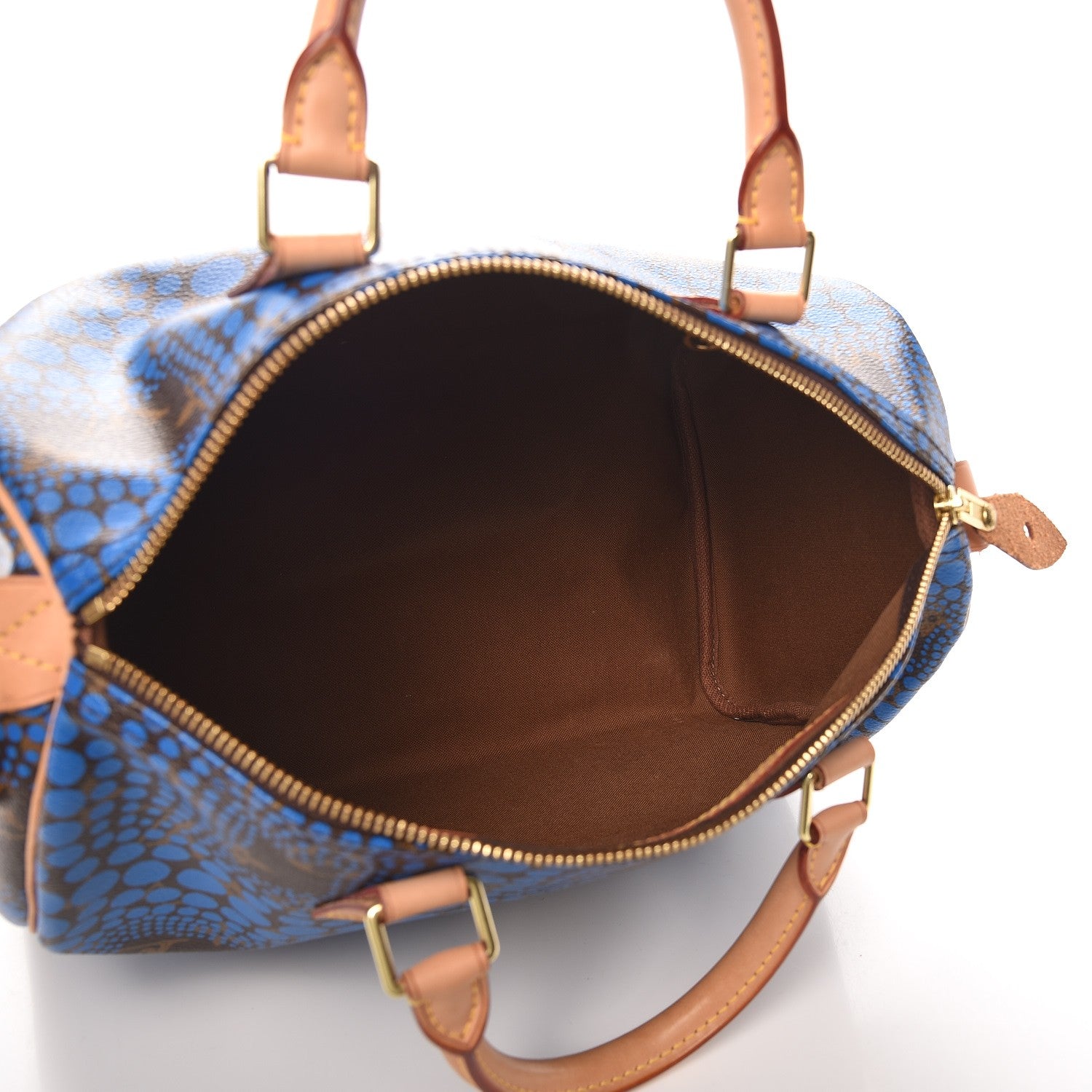 Louis Vuitton Monogram Kusama Town Speedy 30 Blue 5 of 10