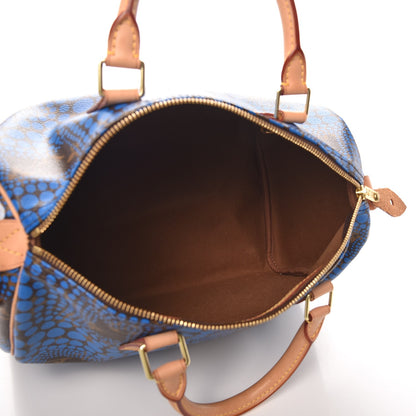 Louis Vuitton Monogram Kusama Town Speedy 30 Blue 5 of 10