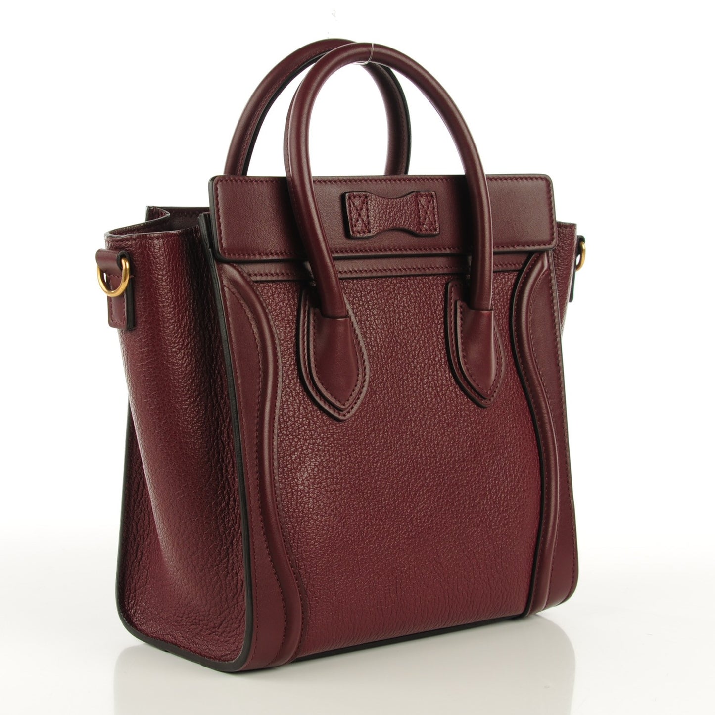 Smooth Calfskin Goatskin Nano Luggage Burgundy