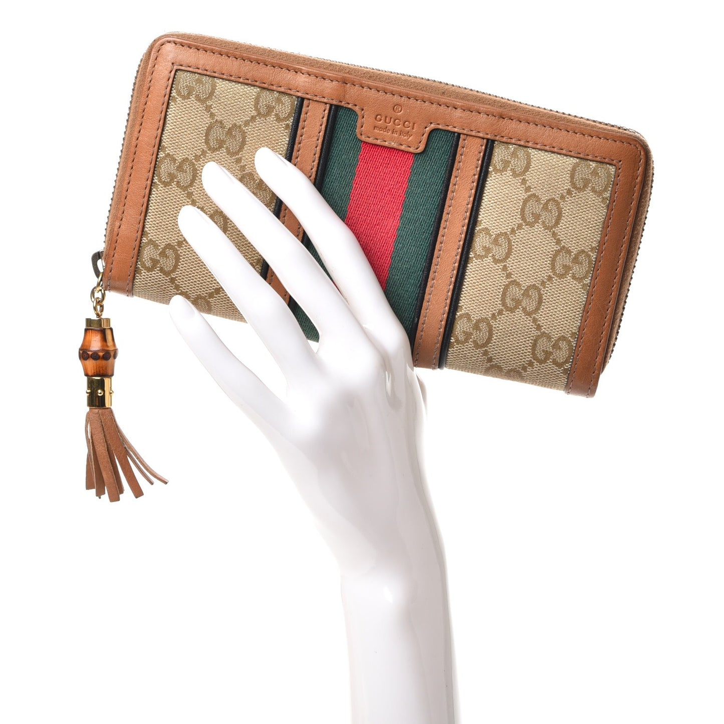 Monogram Web Rania Zip Around Wallet Khaki