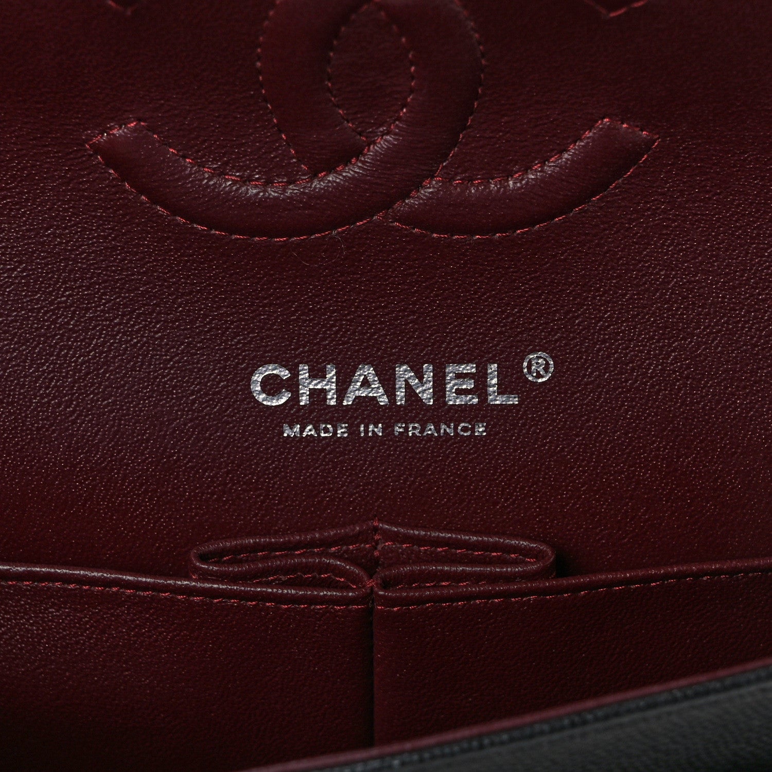 Chanel Caviar Chevron Quilted Medium Double Flap Black 6 of 13