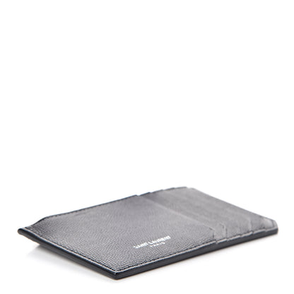 Saint Laurent Grained Calfskin 5 Fragments Zip Pouch Card Holder Black 4 of 14
