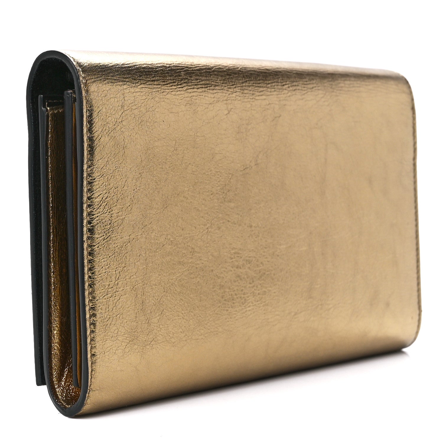 Saint Laurent Metallic Calfskin Monogram Belle de Jour Chain Clutch Gold 3 of 11