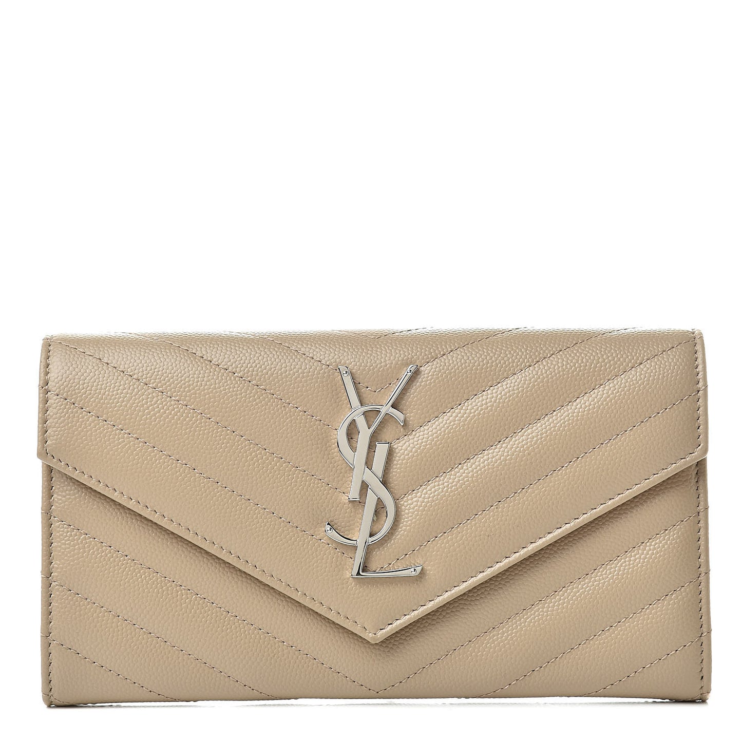 Grain De Poudre Matelasse Chevron Monogram Flap Wallet Famme