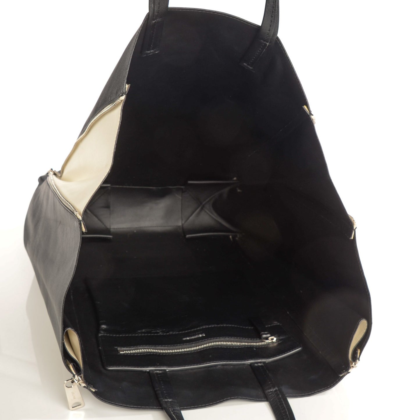Lambskin Large Vertical Gusset Cabas Black